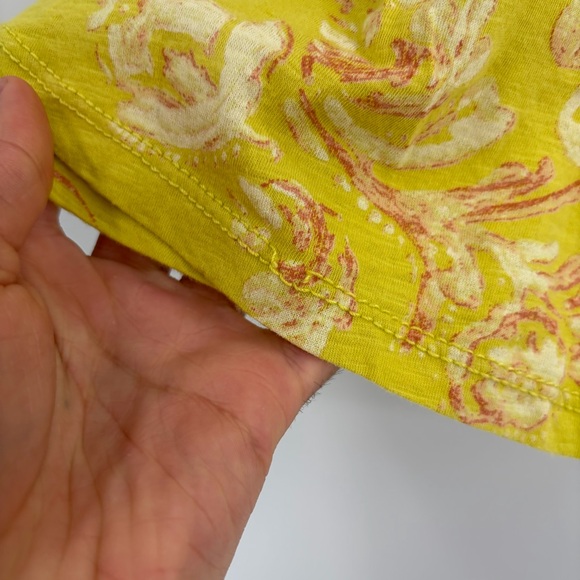 Anthropologie pilcro Yellow Floral springtime Short Sleeve Tee size large - Picture 6 of 15